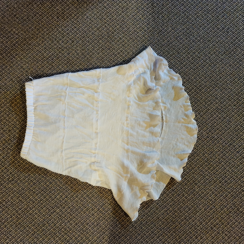 Women's White Ruffled Skirt
